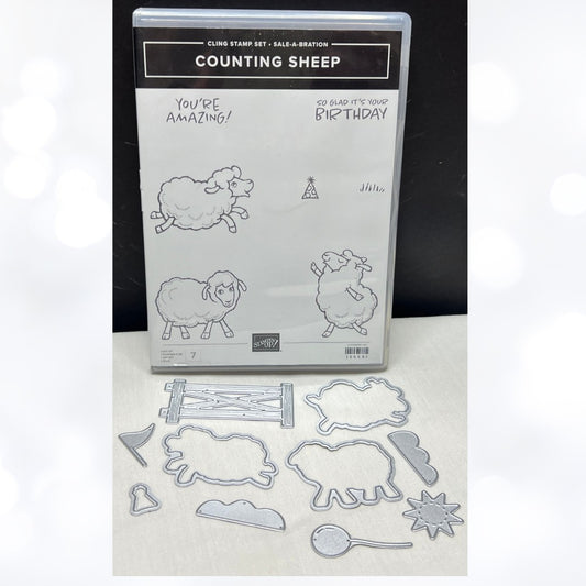 Stampin Up COUNTING SHEEP Animals Rubber Stamps Dies