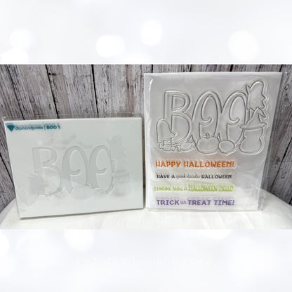 Diamond Press BOO Halloween Rubber Stamps Stencils