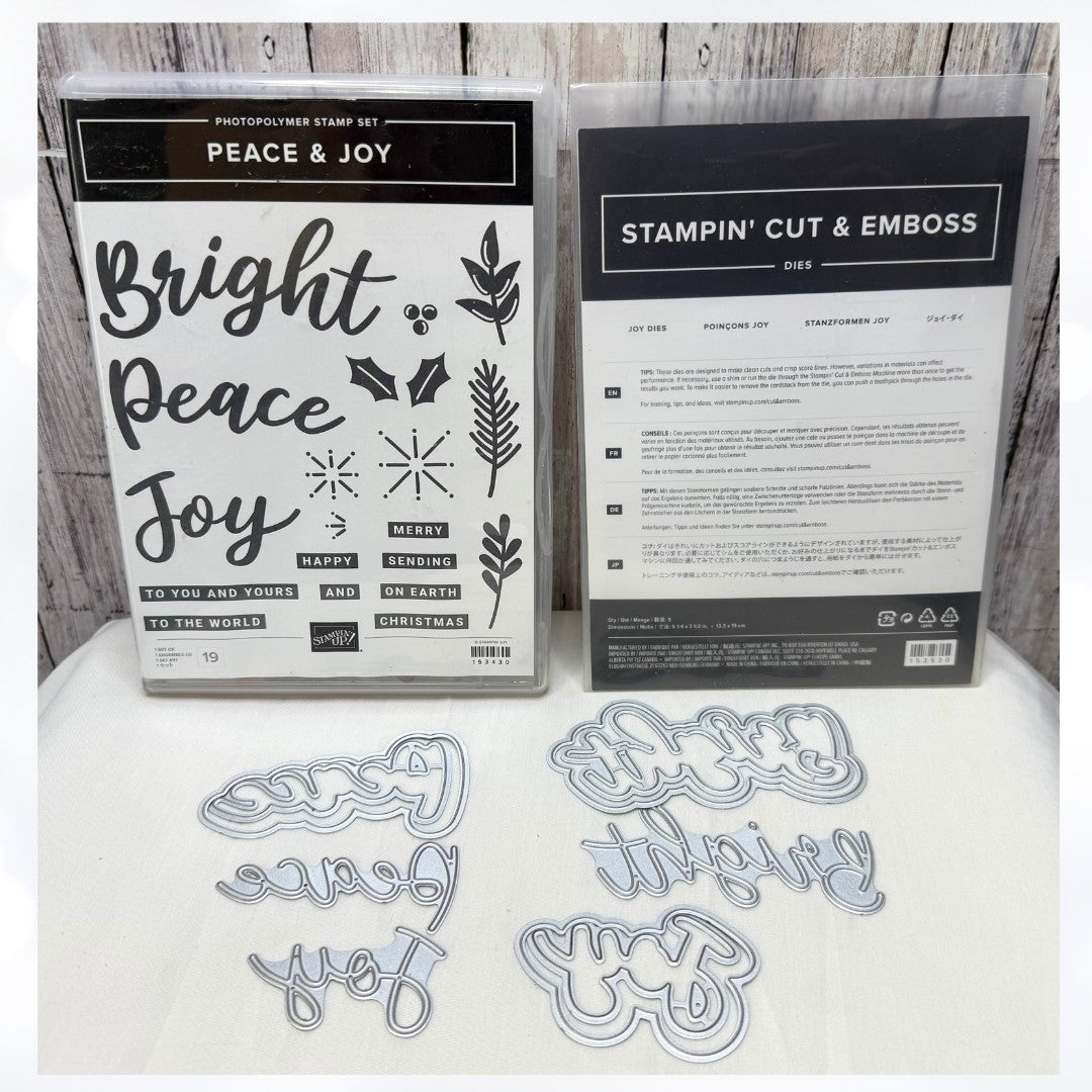 Stampin Up PEACE & JOY Christmas Greetings Rubber Stamps Dies