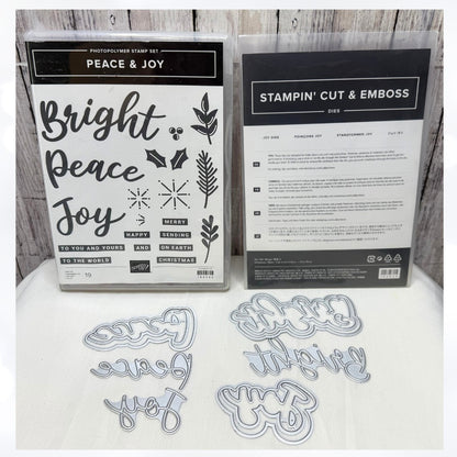 Stampin Up PEACE & JOY Christmas Greetings Rubber Stamps Dies