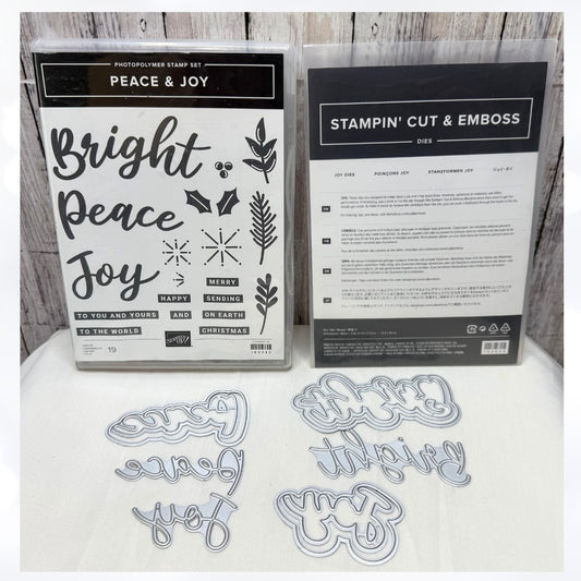Stampin Up PEACE & JOY Christmas Greetings Rubber Stamps Dies