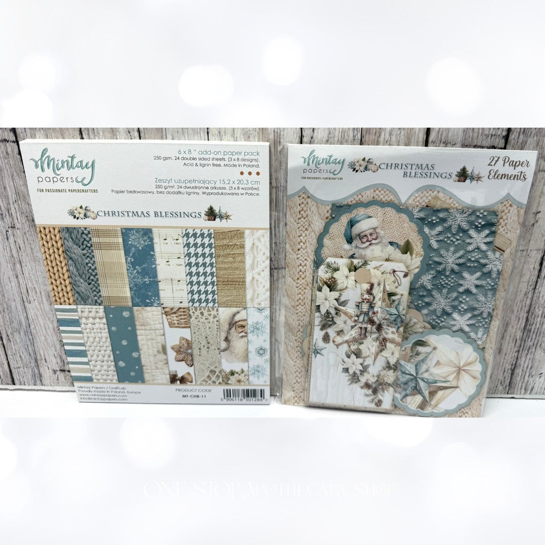 Mintay CHRISTMAS BLESSINGS 12x12 Paper Cardstock Die Cuts Stickers Kit