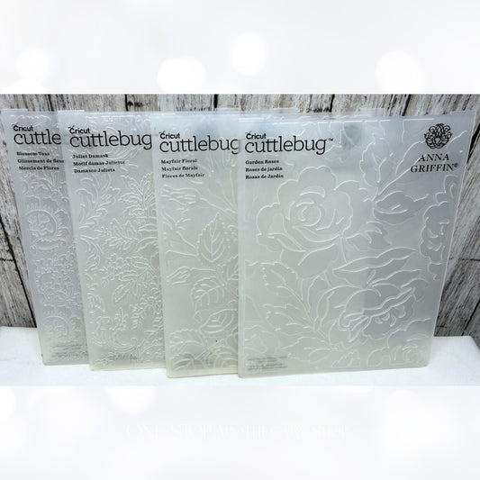 Anna Griffin JULIET MAYFAIR Flowers Garden Embossing Folders Lot of 4