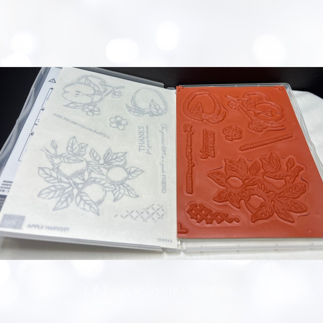 Stampin Up APPLE HARVEST Blossoms Fall Autumn Fruit Rubber Stamps Dies