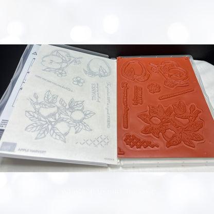 Stampin Up APPLE HARVEST Blossoms Fall Autumn Fruit Rubber Stamps Dies