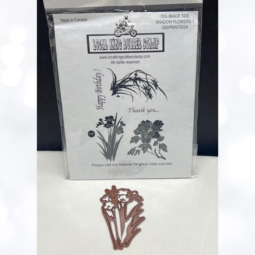 Local King SHADOW FLOWERS 1 Floral Rubber Stamps Die