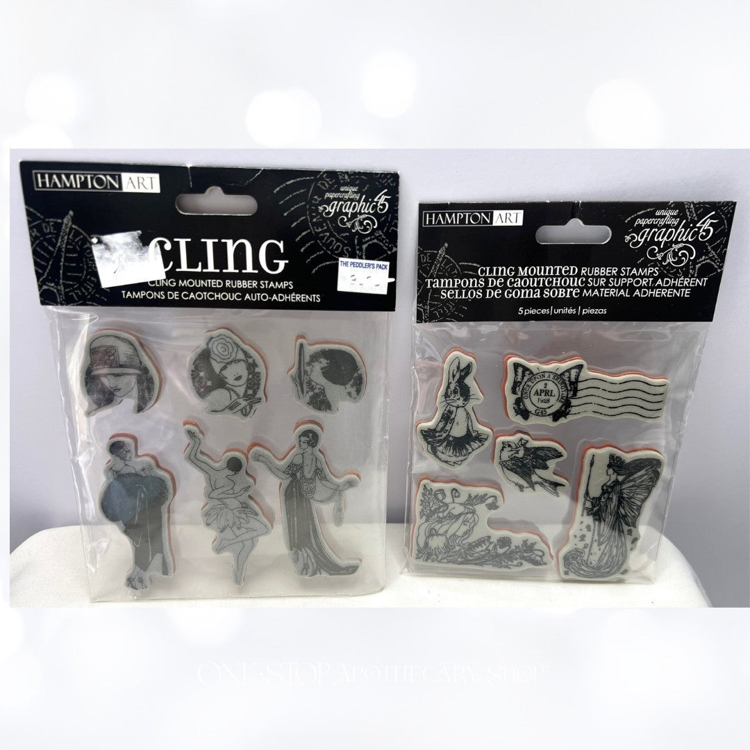 Graphic 45 Hampton Art VINTAGE LADIES Once Upon a Springtime Fairy Rubber Stamps