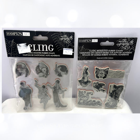 Graphic 45 Hampton Art VINTAGE LADIES Once Upon a Springtime Fairy Rubber Stamps