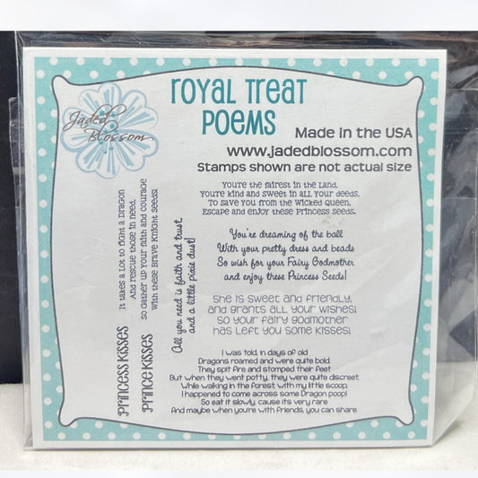 Jaded Blossom ROYAL TREAT POEMS Candy Favor Princess Rubbber Stamps Rare
