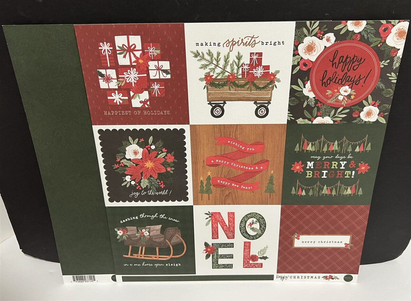 Carta Bella HAPPY CHRISTMAS Holiday Scrapbook Paper 12x12 Kit 6x6 Chipboard Lot