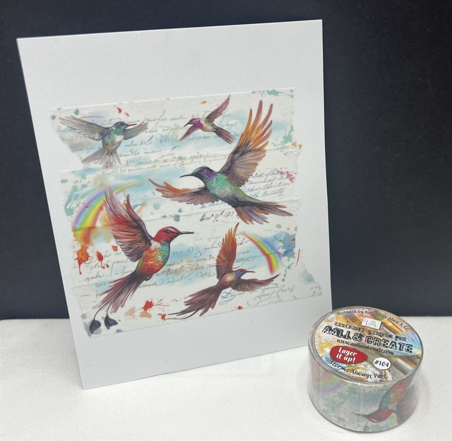 Aall & Create STORMS ALWAYS PASS Hummingbird Bird Rainbow Layer It Up Washi Tape