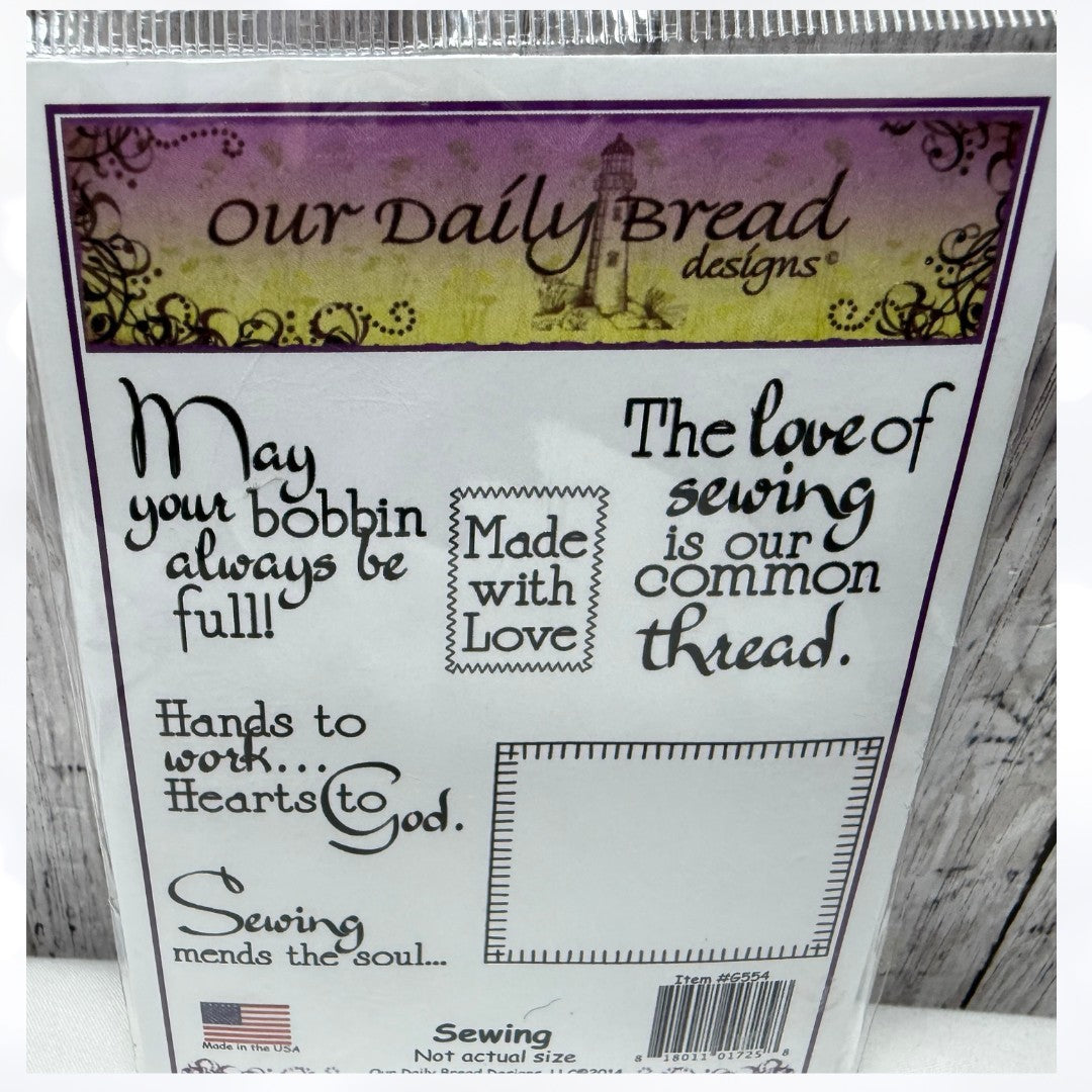 Our Daily Bread SEW SPECIAL Sewing Quilt Religious Rubber Stamps