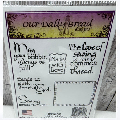 Our Daily Bread SEW SPECIAL Sewing Quilt Religious Rubber Stamps
