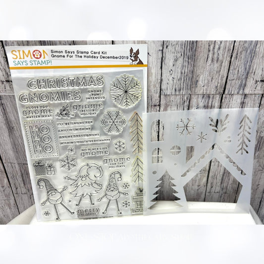 Simon Says Stamp GNOME FOR THE HOLIDAY Christmas Gnomes 6x8 Rubber Stamps 