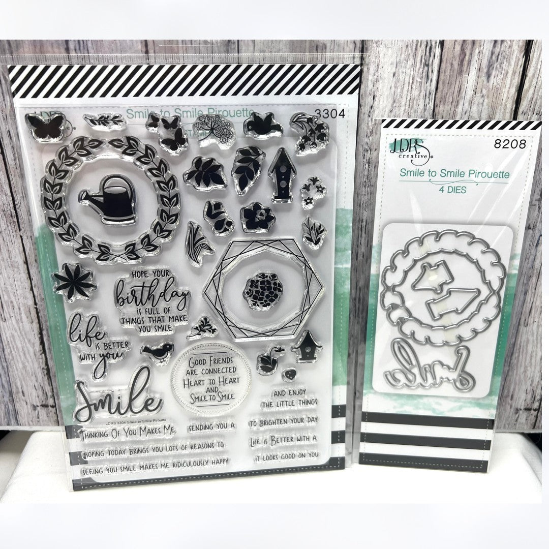LDRS SMILE TO SMILE PIROUETTE Sentiments 6x8 Rubber Stamps Dies