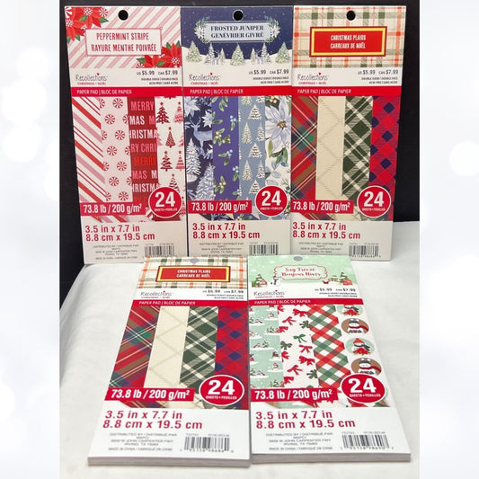 Recollections CHRISTMAS SLIMLINE Paper Cardstock Lot of 5