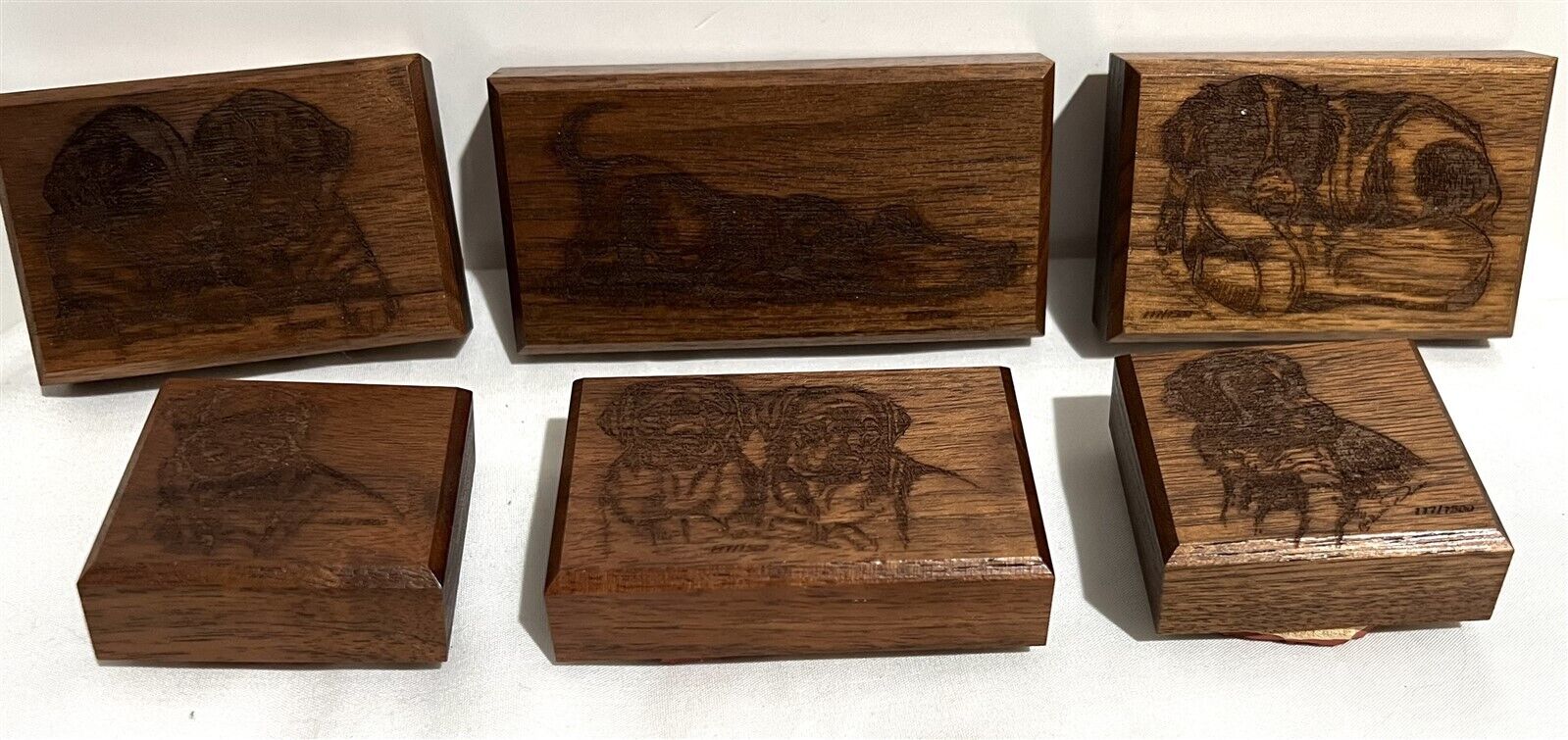 The Stamp Gallery DOGS Puppy Puppies Wood Rubber Stamps Lot of 6