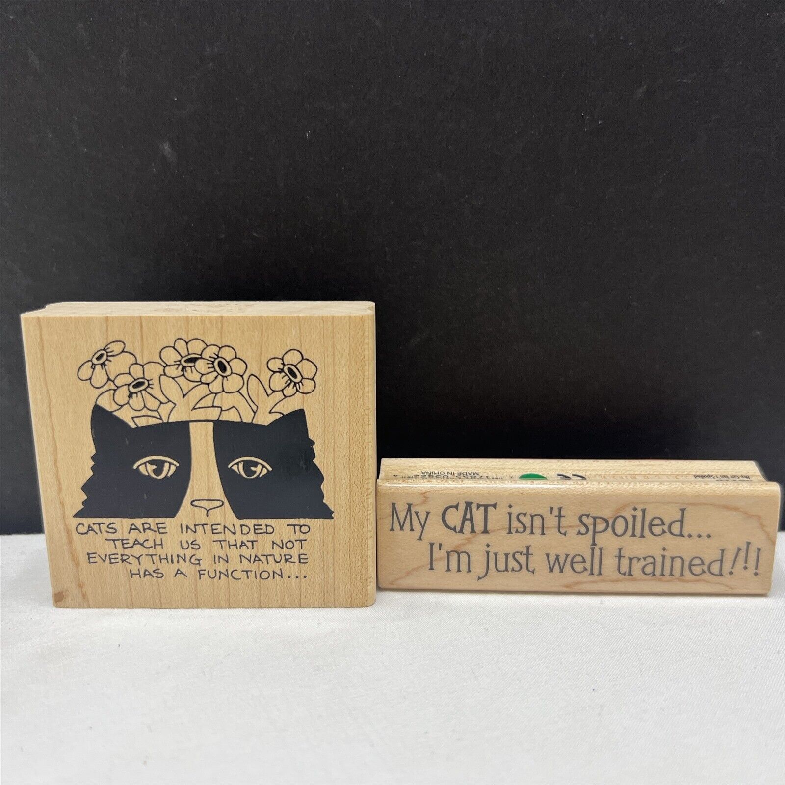 Judikins Rubber Stampede SPOILED CAT Kitty Greetings Funny Rubber Stamps Lot