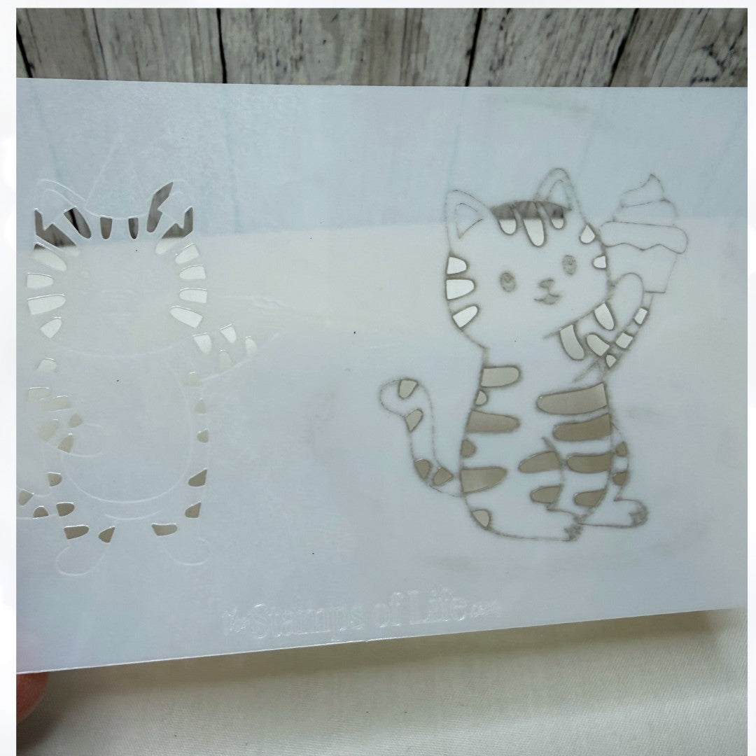 The Stamps of Life CATS Rubber Stamps Dies Stencil 6x6 Paper Kit