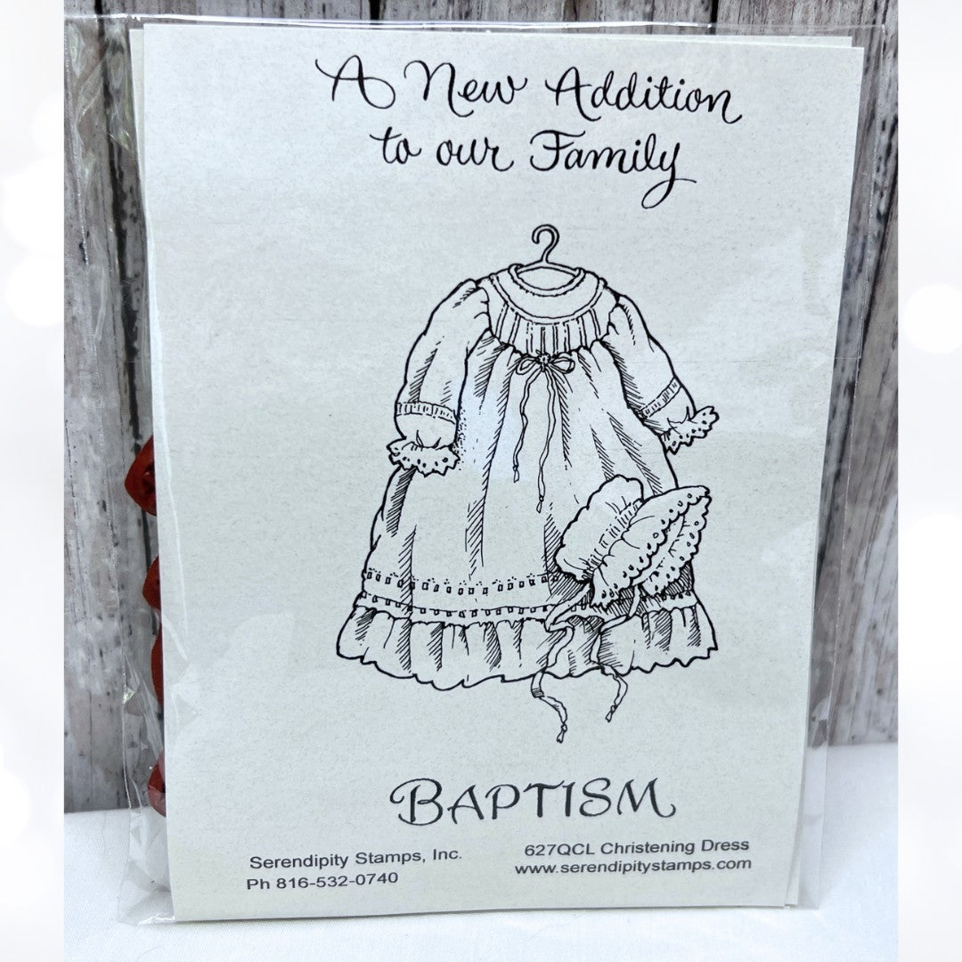 Serendipity BAPTISM DRESS Gown Religious Baby Rubber Stamps