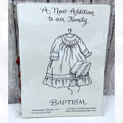 Serendipity BAPTISM DRESS Gown Religious Baby Rubber Stamps
