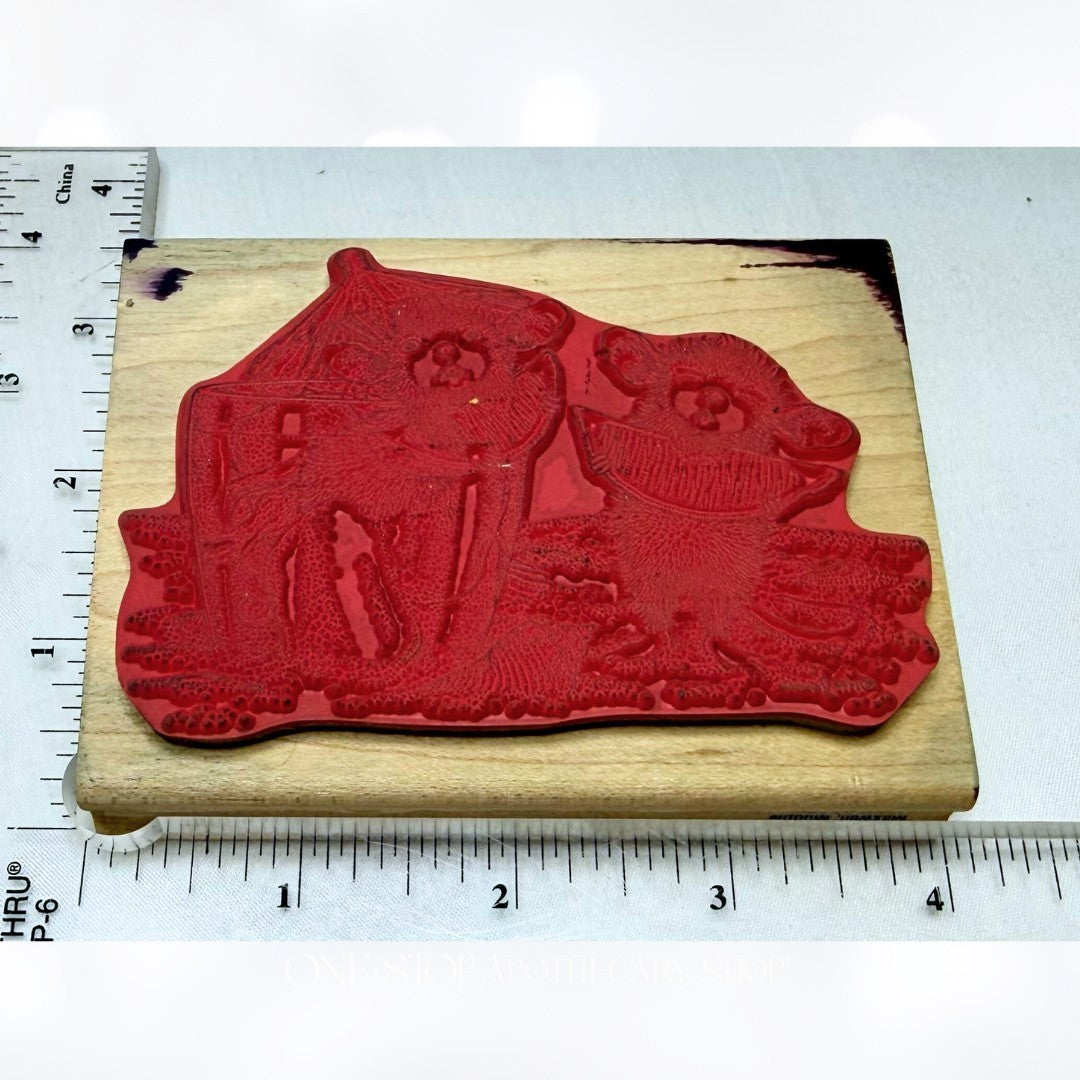 House Mouse LEMON LIPS Mice Drinks Rubber Stamp