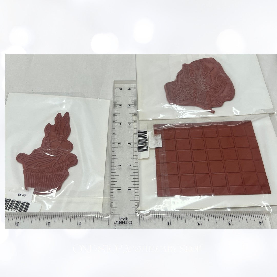 Kristal Clear Impressions BABY BUNNY Shoes Birthday Unmounted Red Rubber Stamps