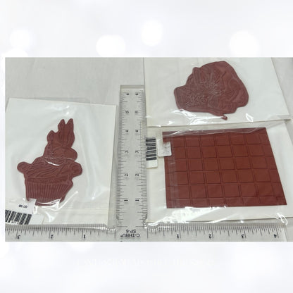 Kristal Clear Impressions BABY BUNNY Shoes Birthday Unmounted Red Rubber Stamps