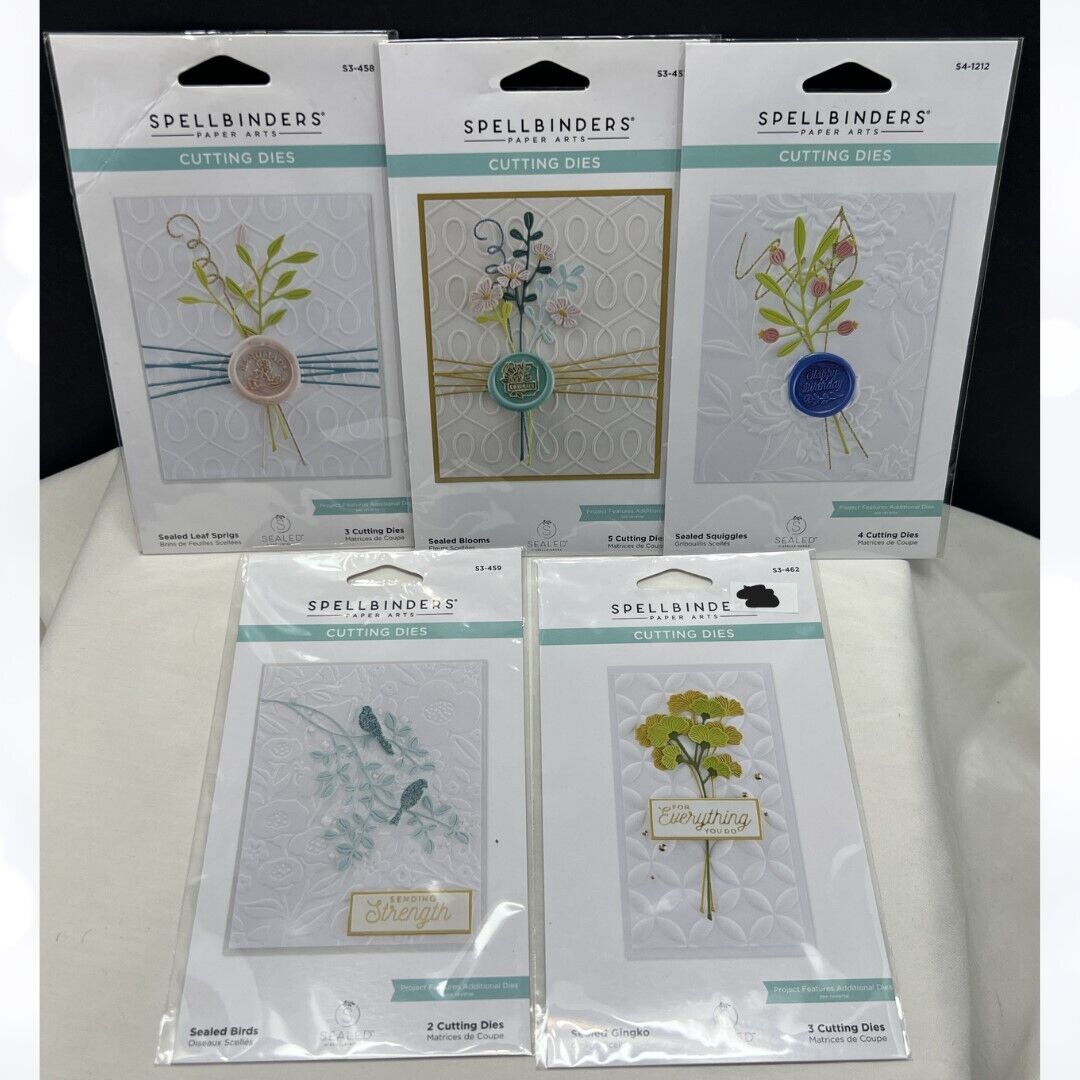 Spellbinders SEALED BLOOMS Birds Flowers Leaf Sprigs Dies Lot of 5