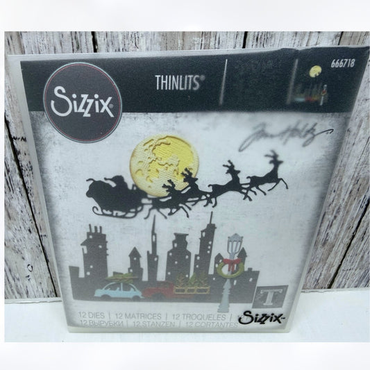 Tim Holtz MAGIC CHRISTMAS Vault City Sleigh 666718 Thinlits Dies