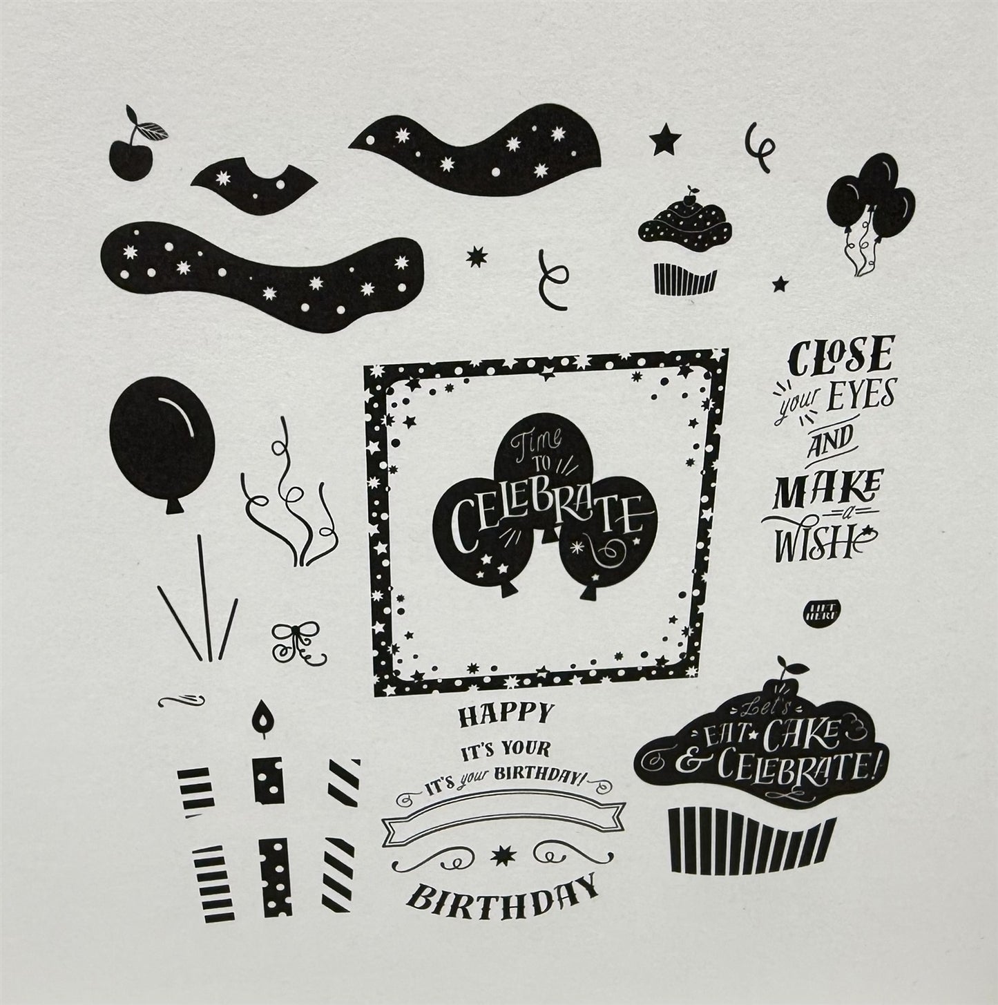 Papertrey Ink PARTY POPS Make It Market Birthday Rubber Stamps Dies Kit Rare