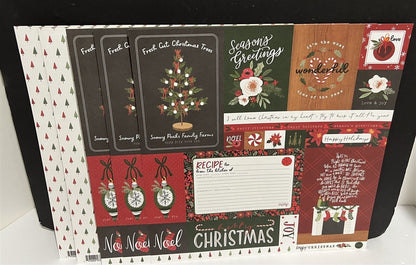 Carta Bella HAPPY CHRISTMAS Holiday Scrapbook Paper 12x12 Kit 6x6 Chipboard Lot