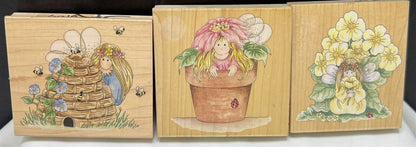 Stamps Happen FAIRY Fairies Linda Grayson Bumble Buttercup Rubber Stamps Lot