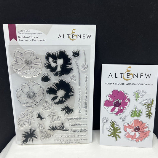 Altenew ANEMONE CORONARIA Build a Flower Floral 6x8 Rubber Stamps Dies