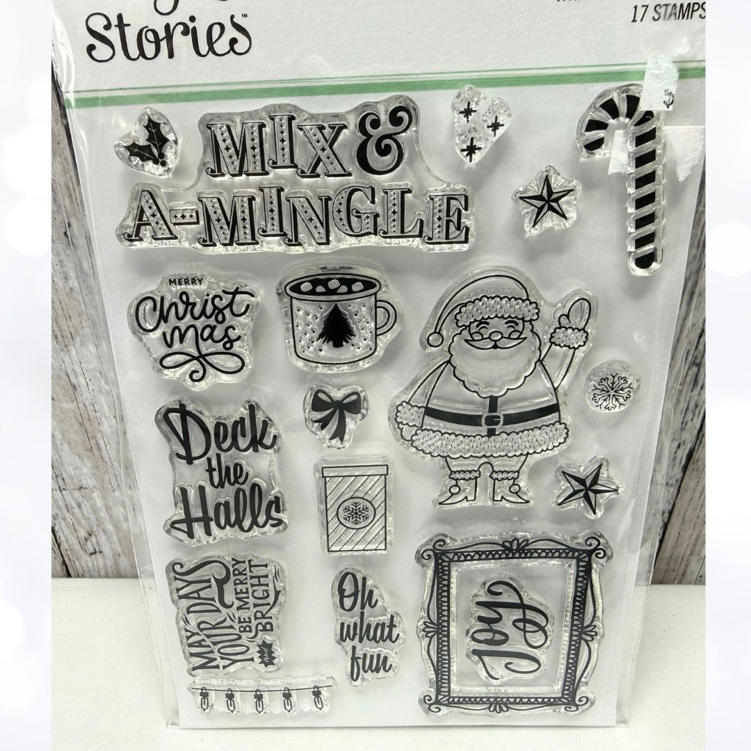 Simple Stories LIFE IN BLOOM Christmas Summer Planner Rubber Stamps Lot of 3