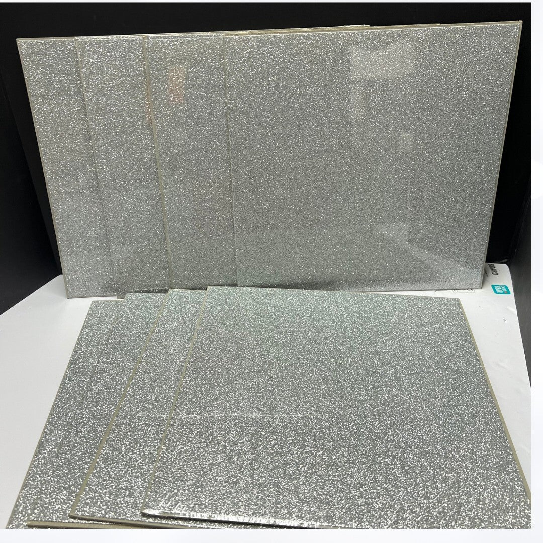 Stampin Up SILVER GLIMMER Glitter 12x12 Paper DSP Cardstock Lot of 8