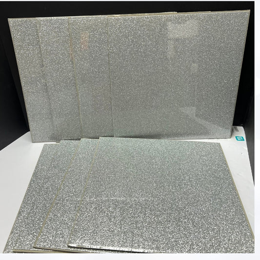 Stampin Up SILVER GLIMMER Glitter 12x12 Paper DSP Cardstock Lot of 8