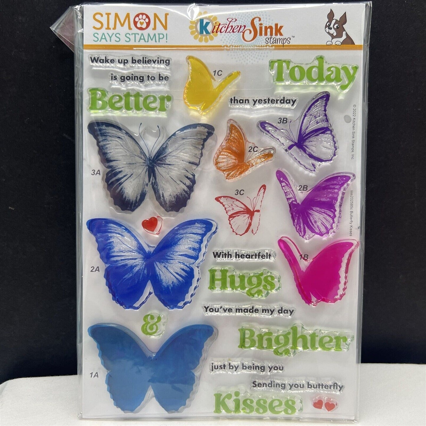 Simon Says Stamp Kitchen Sink BUTTERFLY KISSES Stamptember 6x8 Rubber Stamps