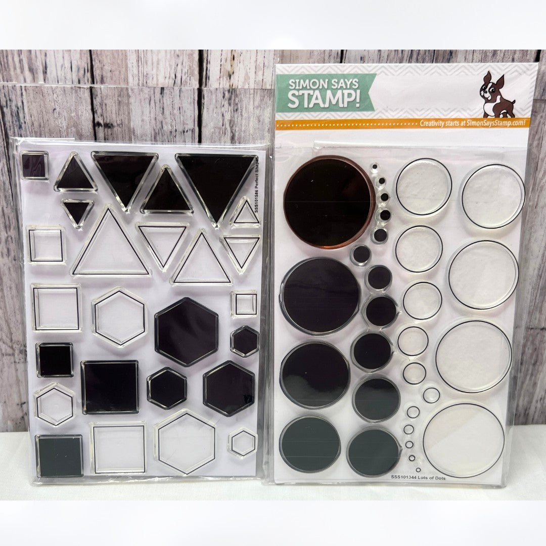 Simon Says Stamp LOTS OF DOTS Perfect Shapes Circles Squares Rubber Stamps