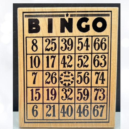 Hampton Art BINGO Game Card Mixed Media Rubber Stamp