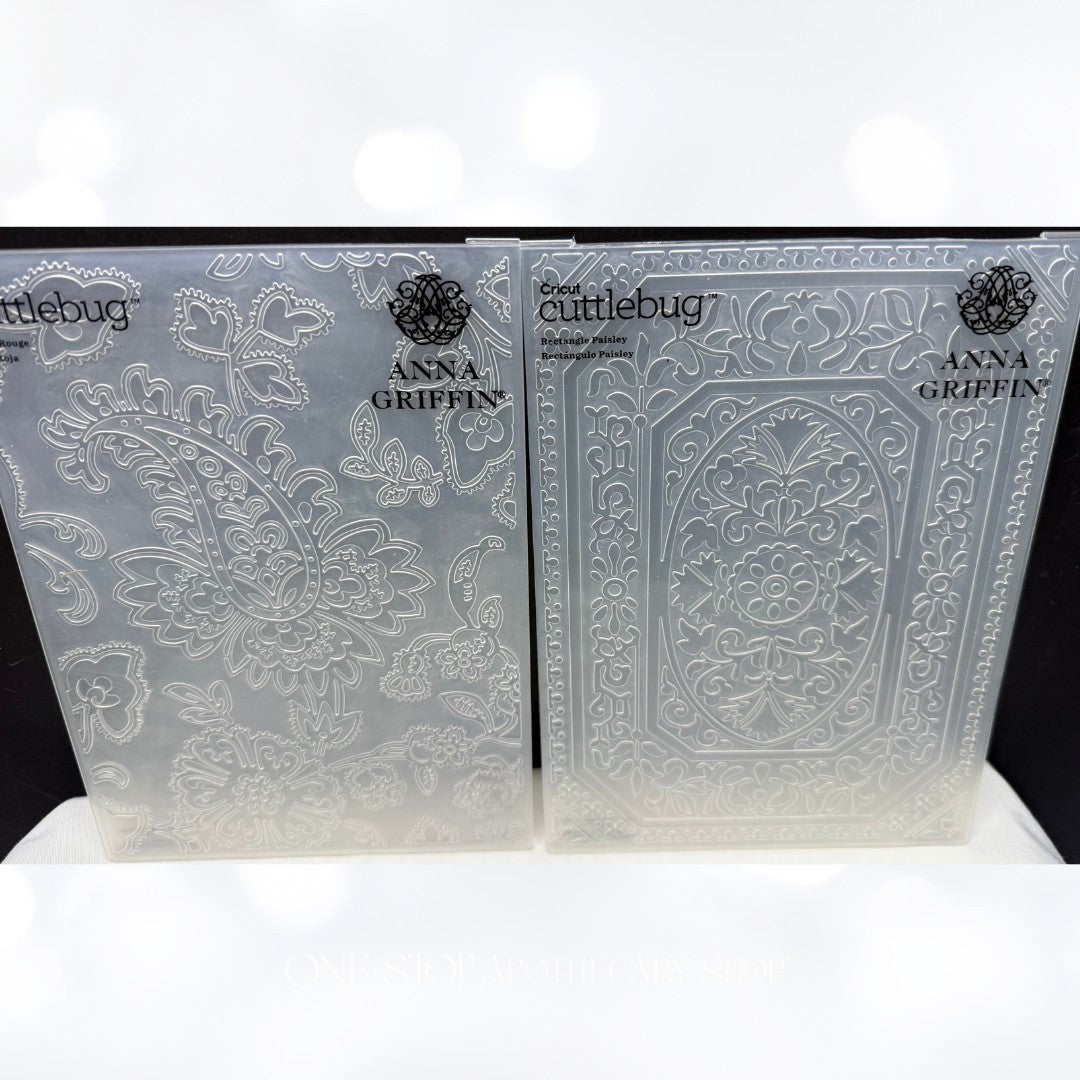 Anna Griffin ROSE PAISLEY Fleur 5x7 Embossing Folders Set of 4