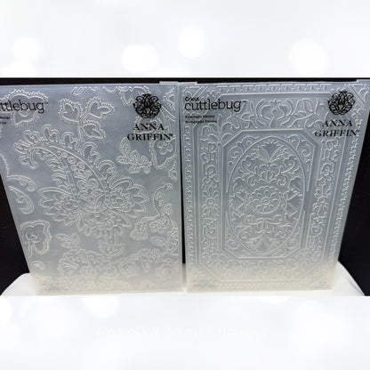 Anna Griffin ROSE PAISLEY Fleur 5x7 Embossing Folders Set of 4