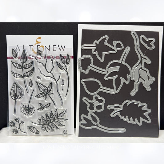 Altenew FREEFORM GREENERY Leaves Stems Rubber Stamps Dies