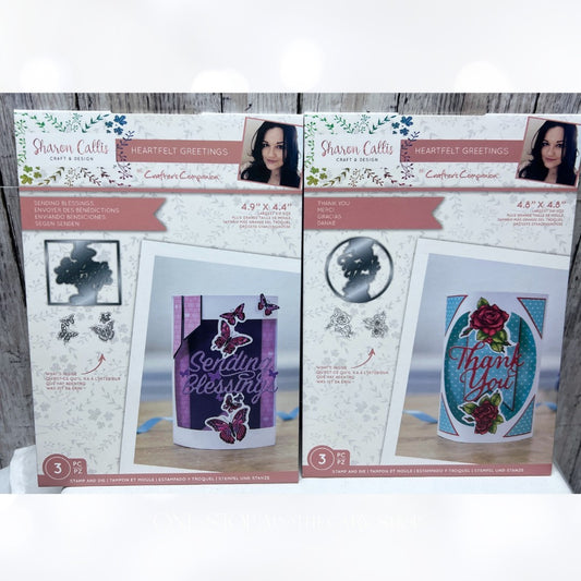 Crafters Companion Butterfly Thank You Sharon Callis Rubber Stamps Dies