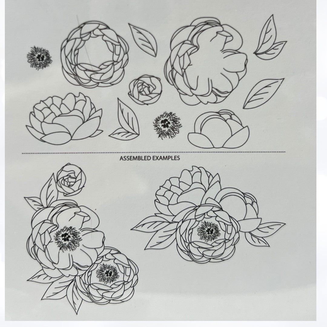 Papertrey Ink PEONIES ON PARADE Flowers Floral Rubber Stamps