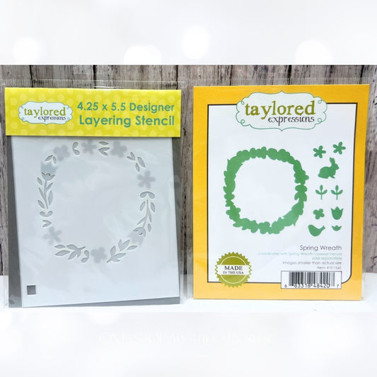 Taylored Expressions SPRING WREATH Easter Dies & Stencils
