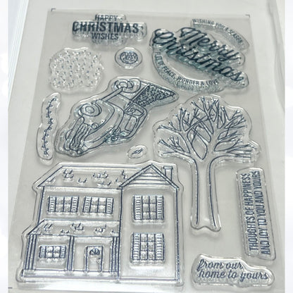 Stampin Up FARMHOUSE Christmas Truck Holiday Rubber Stamps