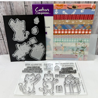The Stamps of Life CATS Rubber Stamps Dies Stencil 6x6 Paper Kit