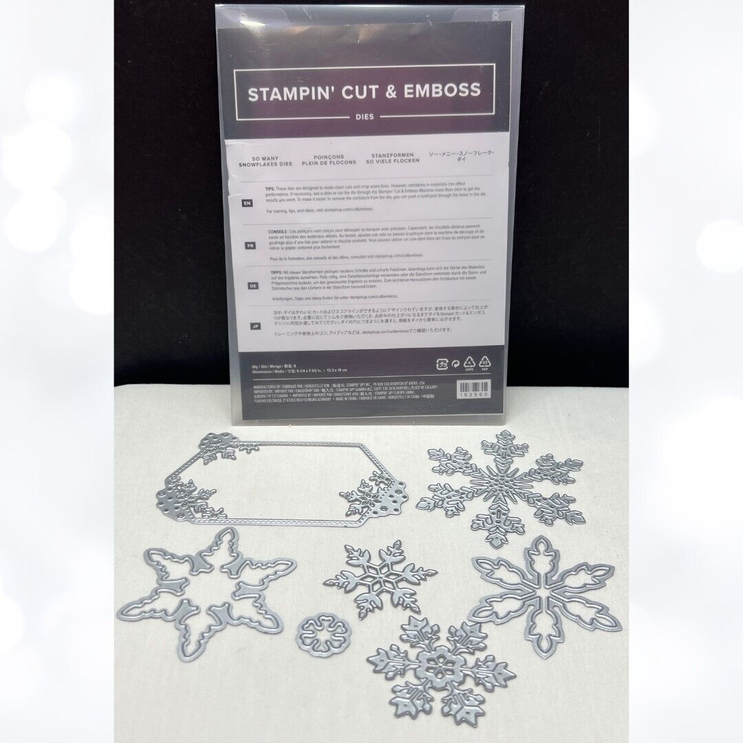 Stampin Up SO MANY SNOWFLAKES Christmas Thinlits Dies AS IS**