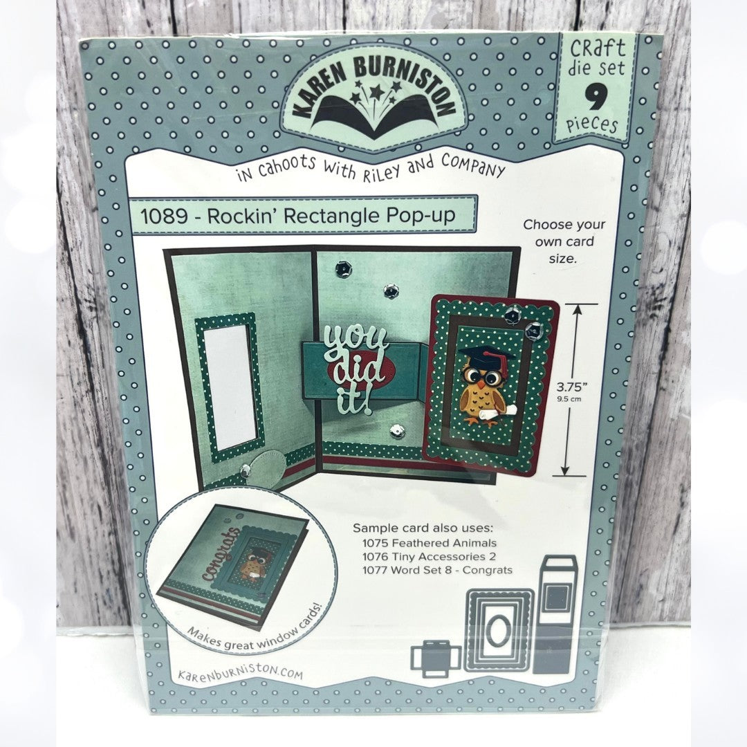Karen Burniston ROCKING RECTANGLE 1089 Pop-Up Interactive Card Making Dies